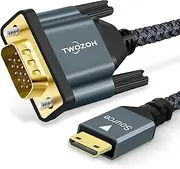 Twozoh Mini HDMI to VGA Cable 10FT, Gold-Plated & Braided Mini HDMI VGA (Male to Male) Compatible for Ultrabooks, notebooks, Tablets, Cameras and camcorders