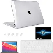 5-in-1 Case Set for MacBook Air 13 inch Crystal Clear Case 2021 2020 Release A2337 M1 A2179, Plastic Hard Shell&Screen Protector Film&Keyboard Cover&Dust Plug&Mouse Pad (A2337/A2179, Clear)