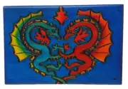 Double Dragon Heart Hand Carved Wood Trinket Box Handmade Poland Blue #WS-3