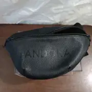 PANDORA Fanny Pack *LIMITED EDITION* Bag BLACK Adj. Belt Waist Faux Leather
