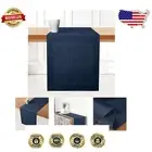 Machine Washable Navy Blue 14x144 Inch Linen Table Runner - Supports Education