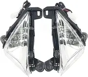KIXURO Motorcycle Front Light Turn Signals Light Indicator Lamp Flashing Bulb Accessories for ZX14R ZZR 1400 Concours 14 06-22 Motorcycle Turn Signal Light(Black Clear)