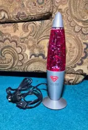 Superman Doomsday Lava lamp Silver Color Pink Glitter