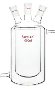 Stonylabs 3-neck jacketed reaction Vessel 24/40 Joints 1000ml