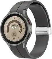 [SUPENG] Strap Compatible with Samsung Watch 4/5 40 44mm Watch 5 Pro 45mm Band Silicone Magnetic Buckle Compatible with Galaxy Watch 4 Classic 42 46mm (Color : Titanium Grey, Size : Galaxy Watch 5 40mm)