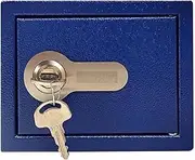 Money Bank, Small Safe for Kids and Home Use, Mechnical Key Lock Safe with 2 Stainless Steel Key (Blue)