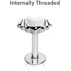 Labret Threaded Winged Heart Labret Angel wing lip chin tragus 16g 1pc