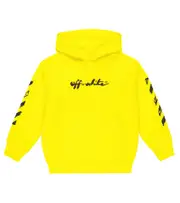 [Off-White Kids] Off-White Kids Logo cotton jersey hoodie Y 10 yellow