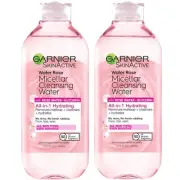 Garnier Micellar Water with Rose Water and Glycerin, Hydrating Facial Cleanser &