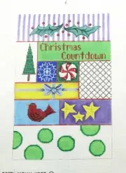 Patti Mann Christmas Countdown Sign Handpainted Needlepoint Canvas