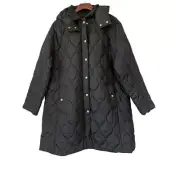 J. Crew Stowe Puffer Jacket PrimaLoft Hooded Quilted Black Sze XL NWT $348 CD108