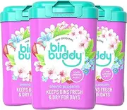 Bin Buddy Spring Blossom, 450g, 3 Pack, Bin Freshener Deodoriser Powder, Leaves Your Bin Smelling Great, Suitable for Indoor and Outdoor Bins
