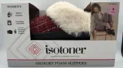 Isotoner Ladies Memory Foam Comfort Hoodback Slippers Chili Pepper Size S 6.5-7