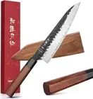 HEZHEN Composite Steel Chef Knife, Razor Sharp Blade,With Wooden Knife Scabbard,