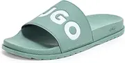 [HUGO] Men's Big Logo Slide Sandals, Green Wreath, 12