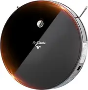 MyGenie X-Sonic Robot Vacuum Cleaner 2-in-1 Vacuum and Mopping - Dual Side Brushes, 0.6L Dust Bin, 0.3L Water Tank, Anti-Collision, 90 Min Run Time, Black