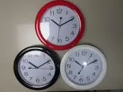 25 cm Silent Round Wall Mountable Quartz Analogue Clock Red Black White