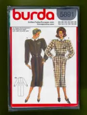 Misses Vintage Dress Sewing Pattern~Uncut Sealed Pkg (Sizes 10-20) Burda 5891