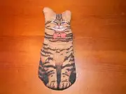 NOS NEW VINTAGE CAT KITTY OVEN MITT POTHOLDER PUPPET MADE IN ENGLAND 1984 SARI