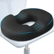 Donut Pillow Seat Cushion for Tailbone Pain Relief - Office/Home Chairs (BLACK)