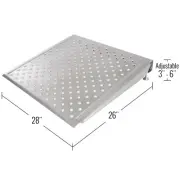 26" L x 28" W - Silver Spring Aluminum Adjustable Threshold Ramp