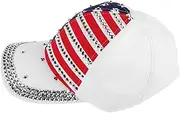 [BRIGHTFUFU] Usa Flag Cap Adjustable Trucker Hat for Men Women Outdoor Sun Protection