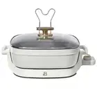 5 in 1 Electric Skillet - Expandable up to 7 Qt with Glass Lid, White Icing by D