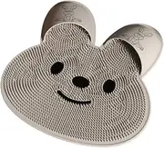 AIMALL Silicone Rabbit Foot Scrubber Mat, Non-Slip Bathroom Massage Pad with Suction Cups, Heat-Resistant Foot Washing Exfoliation for Shower, 17.72" Wide