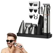 Professional Hair Clippers Trimmer Kit Washable Electric Razor Hair Trimmer For Men-Silver