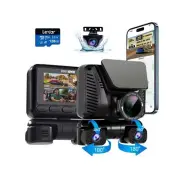Dash Cam Front and Rear,4K 4 Channel 360° Front Dash Camera for Cars,Built-