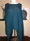 NWT CATHERINE MALANDRINO Small Dark Teal Long Sleeve Cape/drape Top