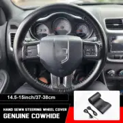 15" DIY Steering Wheel Cover Genuine Leather For Freightliner Cascadia 08-17 New