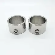 FDYVSQ 6cm High Stainless Steel Handcuffs Ankle Cuffs Collar - SM Bondage Set Hand Foot Collar Erotic Sex Toys for Men Women Couples(Color:Men Runden,Size:Hand)