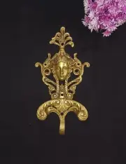 Victorian Queen Design Purse Holder Hook Brass Girl Wall Cloth Hanger CA530