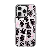 iPhone 16 Pro Clear Case MagSafe Compatible Black Bunnies