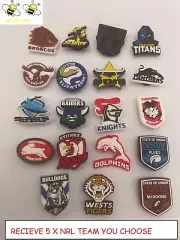 5 x NRL SHOE CHARMS + NSW QLD STATE OF ORIGIN CAKE DECORATING BRACELETS