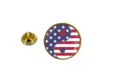 pins pin's badge metal lapel hat button ying yang usa flag american
