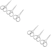 FRCOLOR 2sets Makeup Scissors Cuticle Trimmer Grooming Scissors Facial Nose Mustache Beard Beauty Scissors Beauty Tool Stainless Steel 3pcs*2