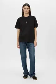 Lyra Logo Cotton Tee in Black - CAMILLA AND MARC® C&M