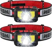 TINMIU Rechargeable LED Headlamp Flashlight, 2-Pack 1000 Lumen Super Bright Motion Sensor Head Lamp, IPX5 Waterproof, Bright White Cree Led & Red Light Perfect for Running, Camping, Hiking & More