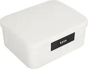 9L Lockable Storage Trunk,ABS Safe Box Lockable Storage Box,Double Layer Password Locking for Files Document Organizer (Cream White)