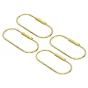 Brass Key Ring, 4pcs Gold Screw Lock Clip Keychain Holder for Office Keys