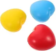 Kisangel Hand Therapy Exercise Ball 3pcs Heart Shaped Squeeze Balls Soft Pu for Strength Training