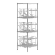Regency 24" x 24" Chrome Wire Shelf Kit with 6 Can Racks and 74" Posts
