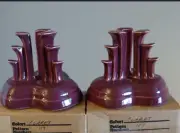 Fiesta ware Pyramid Candle Holder set in Claret