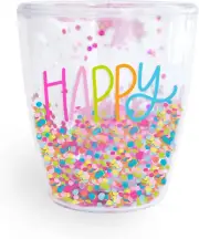 Mary Square Colorful Confetti 14 oz Acrylic Stemless Wine Tumbler
