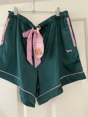 Peter Alexander Ladies Pyjama Shorts Green Poly Satin Large