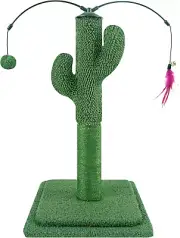 23.6" Cat Scratching Post, Cactus Cat Scratcher with Natural Sisal Rope for Indo