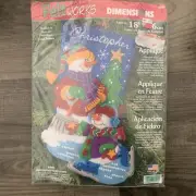 Dimensions Felt Works "Skating Snowmen" 18" Christmas Stocking Kit 8092 Sequins