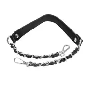 2Pcs 24" Iron Flat Chain Straps Purse Shoulder Bag DIY Replacement Black Silver